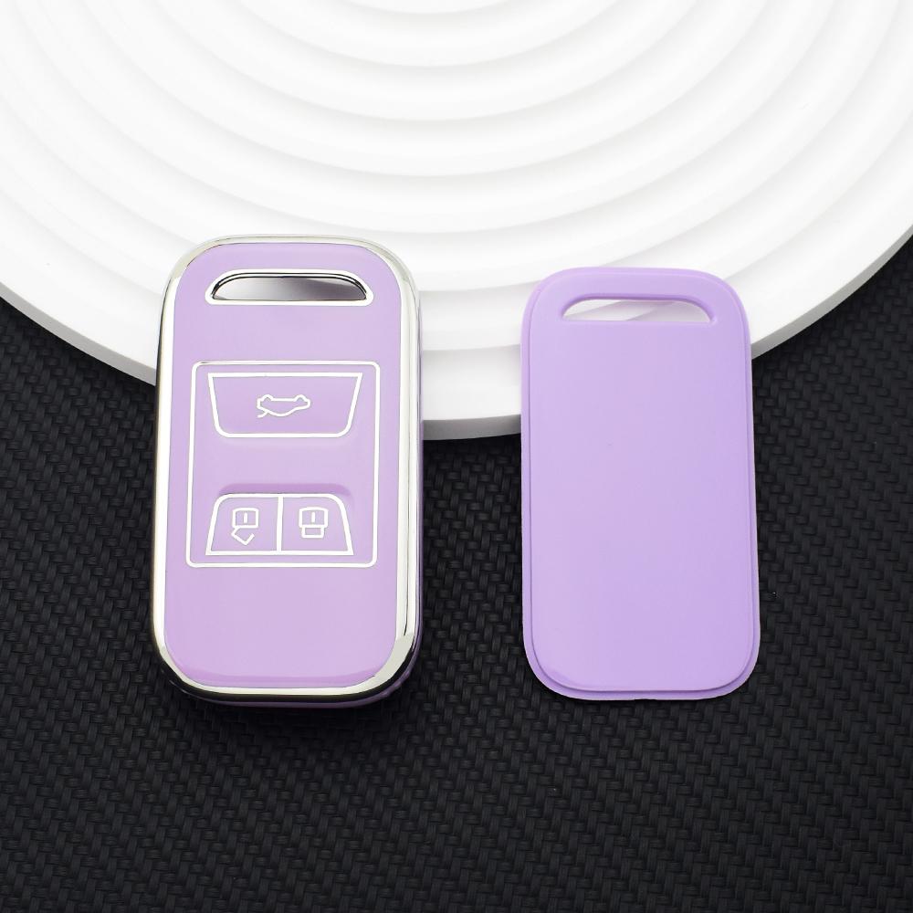 

Серебряный край TPU Remote Shell Fob Protector для Chery Tiggo 3 5X 4 8 Glx 7 2019 2020 Arrizo для Cheri Tiggo 8 Car Key Case Cover Accessories фиолетовый