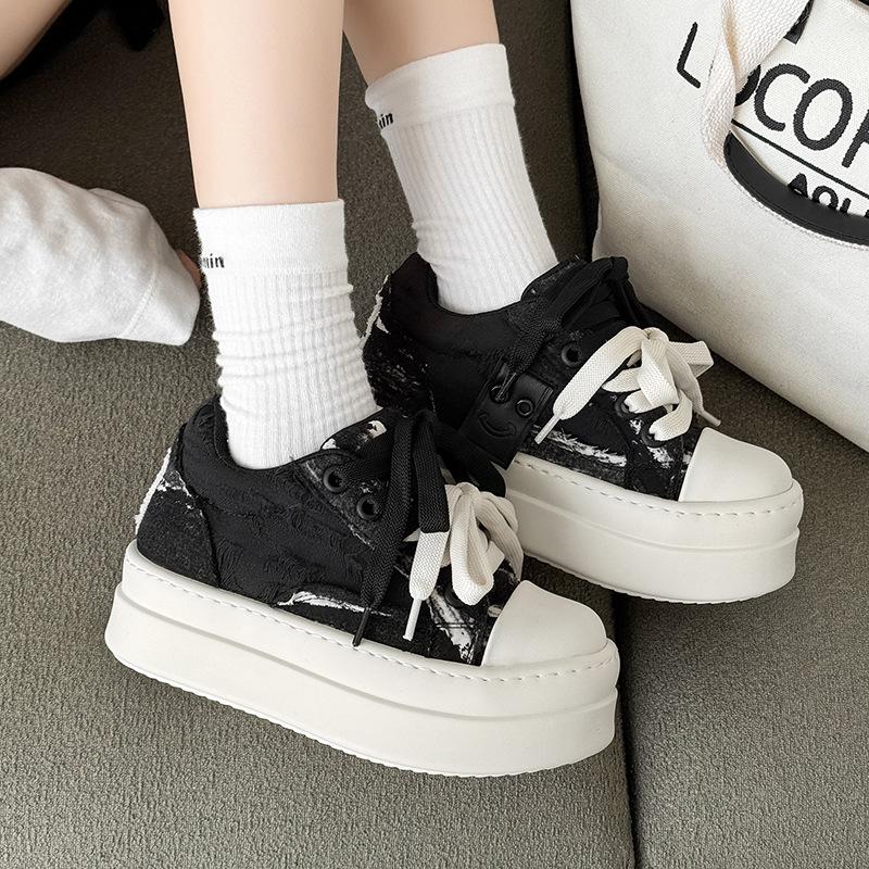 CM invisible inner height increase casual shoes ugly cute big head bread shoes board shoes small couple platform shoes