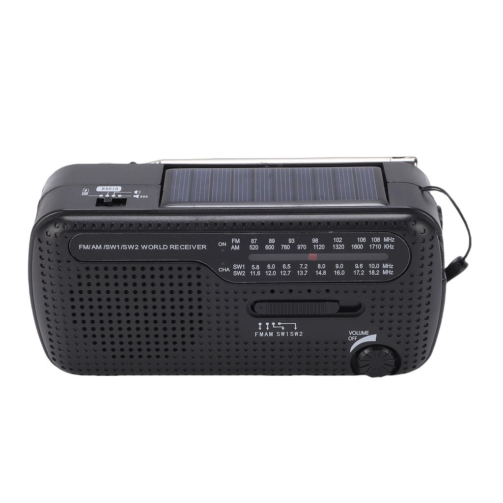 Portable Solar Radio NOAA Weather Hand Crank AM FM Shortwave Emergency Radio with LED Flashlight