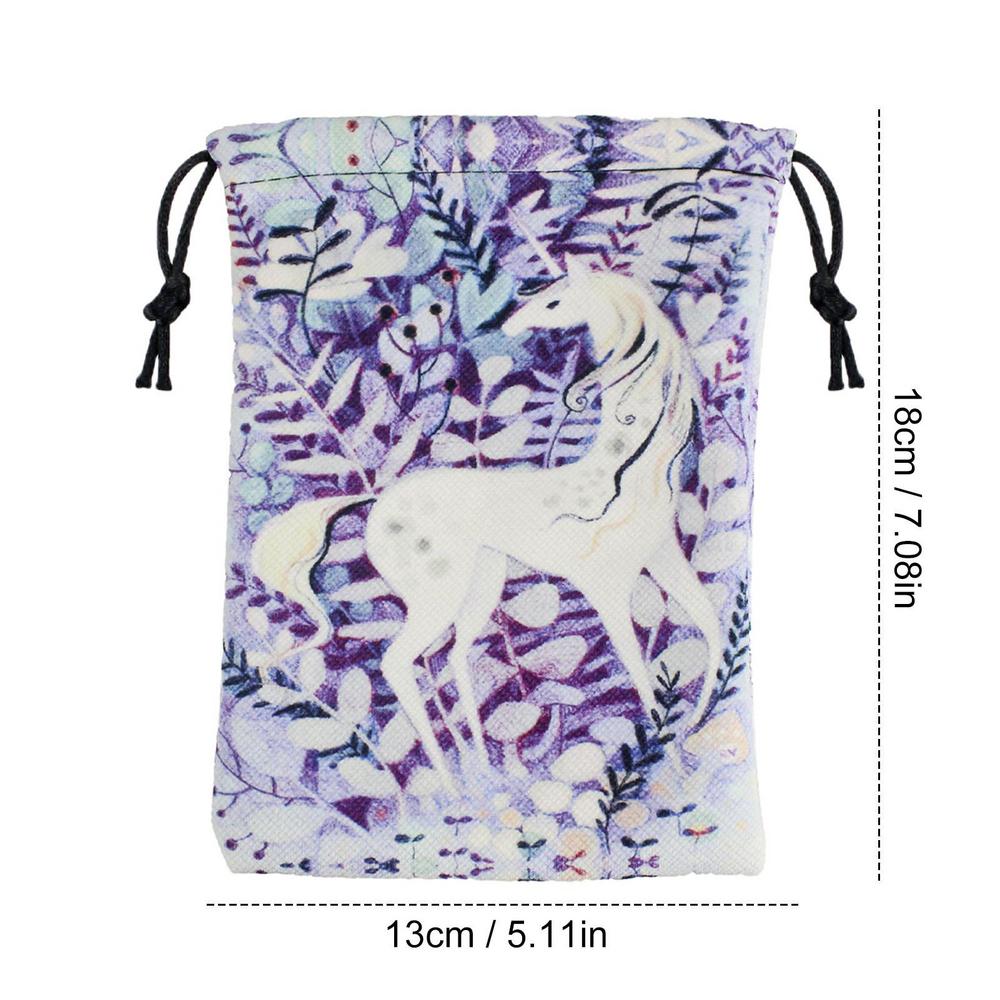 Tarot Storage Bag Colorful Printing Tarot Drawstring Storage Pouch 13x18cm Tarot Organizer Gift Bag Jewelry Pouch for Game Stone