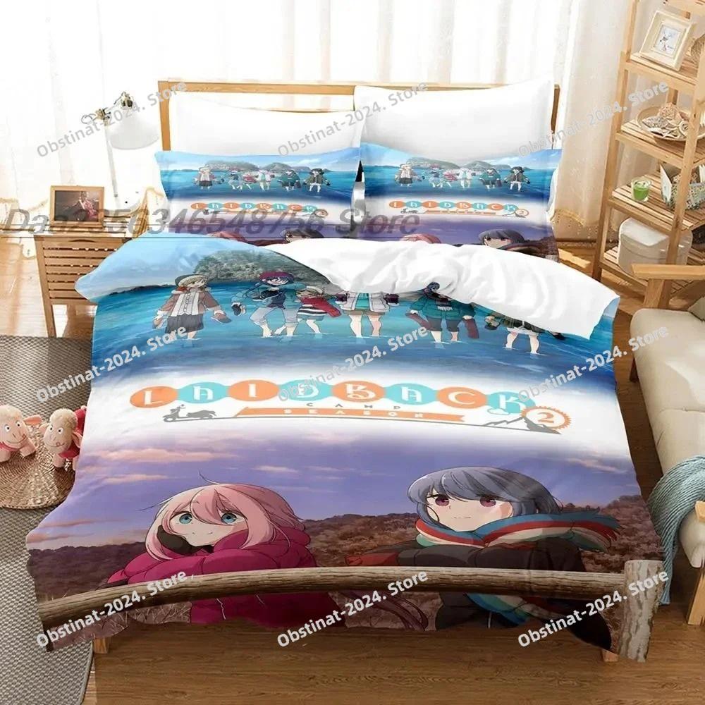 Fashion 3d Printing Anime Laid-Back Camp Bedding Set Single Twin Full Queen King Size Bed Set Adult Kid Bedroom Duvet cover Sets