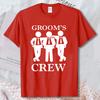 Grooms Crew Suit Stick Figure Cotton Unisex TShirt Minimal Wedding Groomsunisex Graphic Short Sleeve Tops Bachelor Party Casual Tee