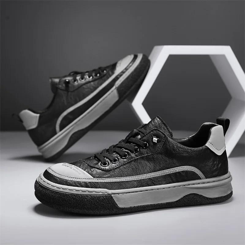 New Casual Leather Men's Shoes 2024 Luxury Comfy Sport Shoes Outdoor Sneakers Fashion Antiskid Driving Shoes Designer Mocassins