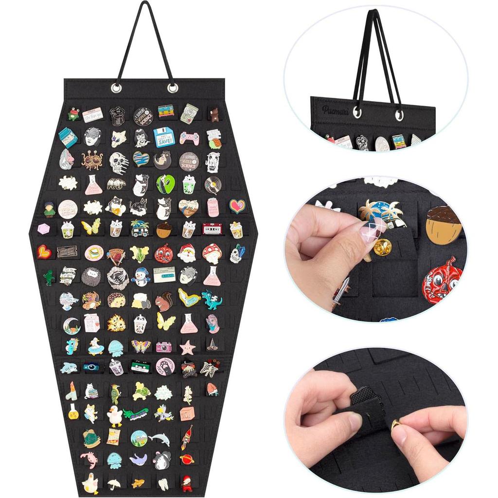 Wall Hanging Brooch Pin Display Organizer Closet Home Women Men Badge Holder