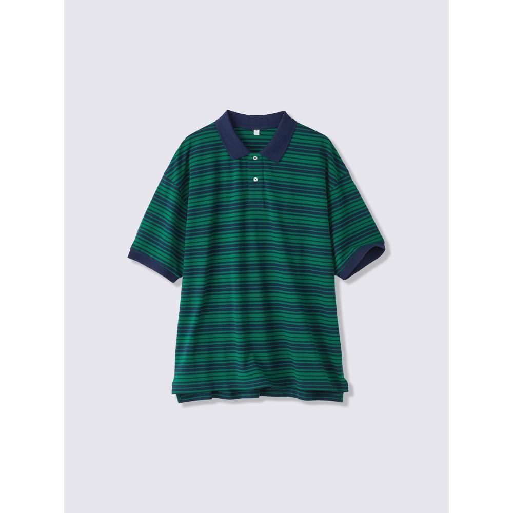 GU by Uniqlo Dry Oversized Polo Shirt  5 Minute Sleeves   Border  St