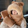 Cartoon Scarf Hat Glove for Women Panda Cartoon Plush Hat Fashion Capybara Hat Scarf Set  Girls