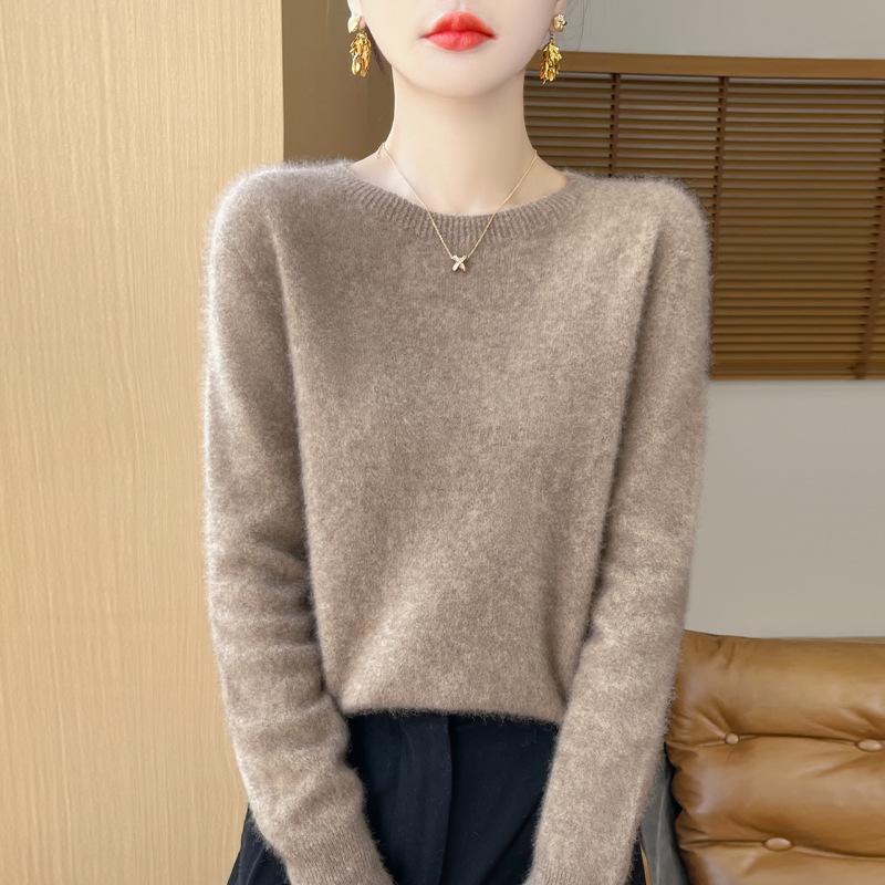 

Женский трикотаж из 100% шерсти: Универсальный пуловер с V-образным вырезом и круглым вырезом XL