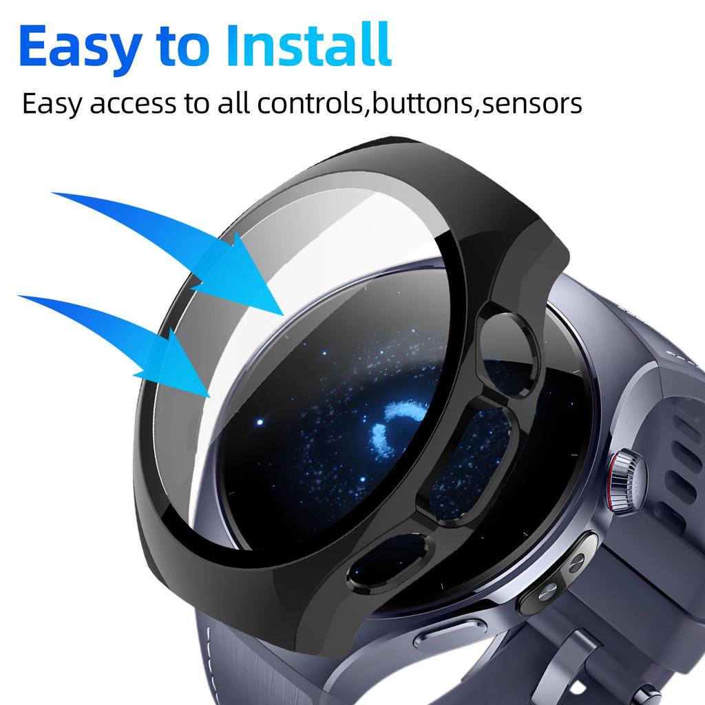 Glass+Case for Huawei Watch 5 42mm 46mm Tempered Glass Screen Protector & PC Protective Bumper for Huawei Watch5 Accessories