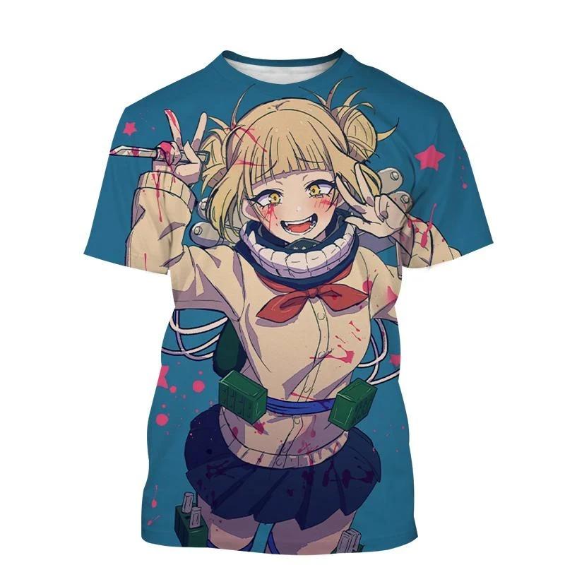 Anime Character Himiko Toga 3D Print Man/ Women Casual Fashion O Neck T-shirts Short Sleeve Tops Fashion Unisex Clothing
