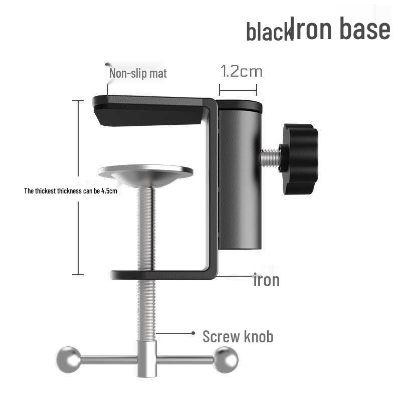 White Metal Cantilever Phone Stand with I-Shaped Clip for Desktop or Bedside