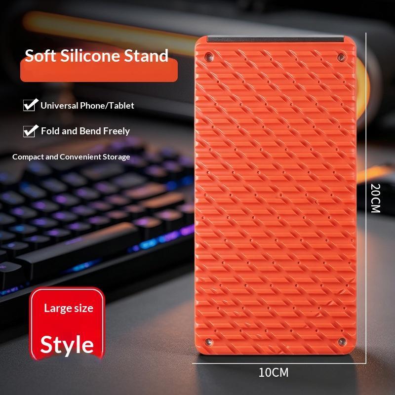 Creative Silicone Phone Stand - Flexible Foldable Transformable Desk Tablet Laptop Holder Travel Accessory 1Pc оранжевый