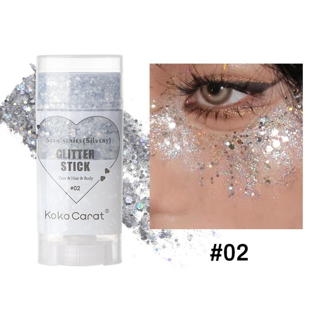 Glitter & Body Paint Stick with Star Sparkles for Face, Lips and Body - Festival Stage Makeup