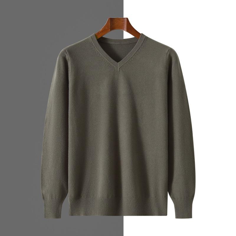 Men S V Neck Pullover Knit Sweater Casual Business Style