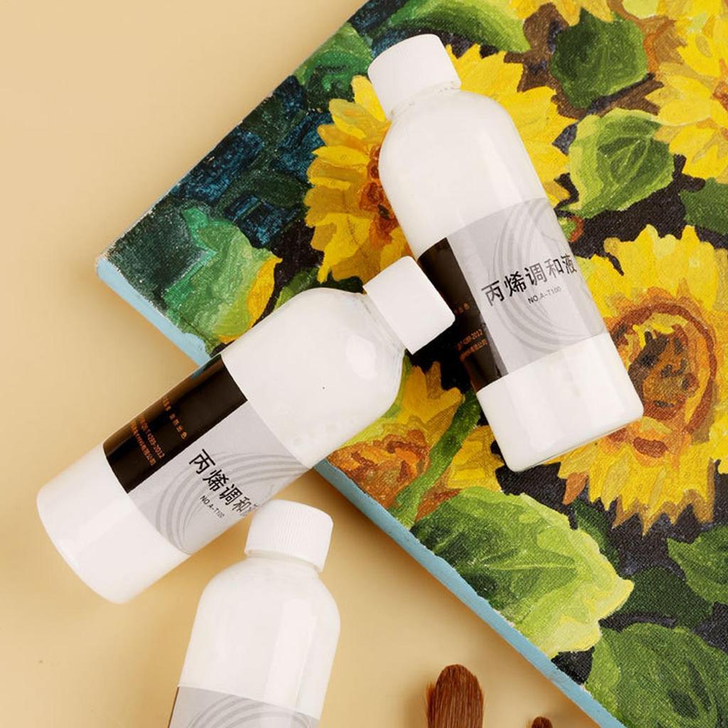 100 ml akrylblandning, konstmaterial Fluid Painting-blandning, Glans akrylfärgförtunnare för Lärare Konstnärer Palettförberedelse