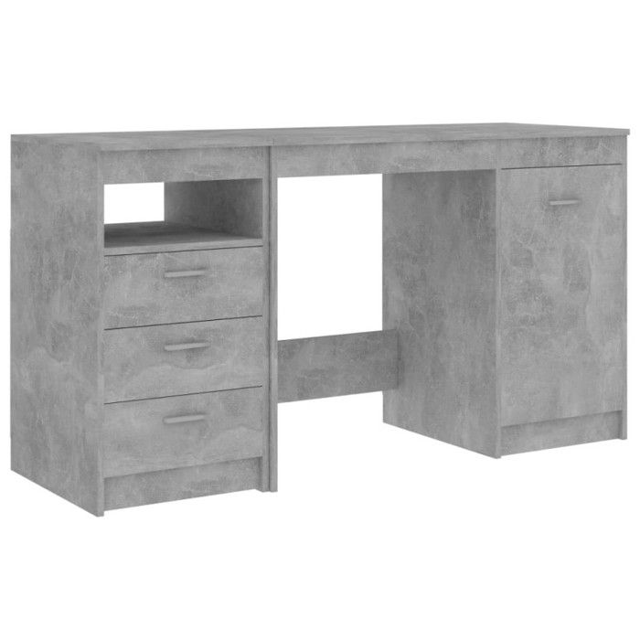 VidaXL Bureau Gris béton 140x50x76 cm Aggloméré