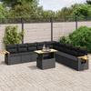 VidaXL Garden Lounge Set with Cushions 11 Pcs, Patio Sofas, Patio Furniture Set, Outdoor Furniture, Black 3273701
