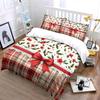 Christmas Plaid Floral Design Bedding Duvet Cover Set Duvet Cover Pillowcases  (1*Duvet Cover 2*Pillowcases, without duvet insert)
