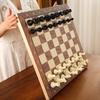 2-In-1 Magnetic Chess Game Wooden Foldable Chess Board Pieces Storage Box Portable Kids Adults Classic Strategy Chess Game