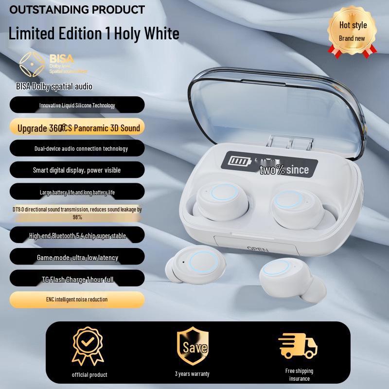 2025 High-Quality Wireless Bluetooth Earphones: In-Ear, Noise-Cancelling, Long Battery Life, Sports & Gaming Friendly for Men and Women.