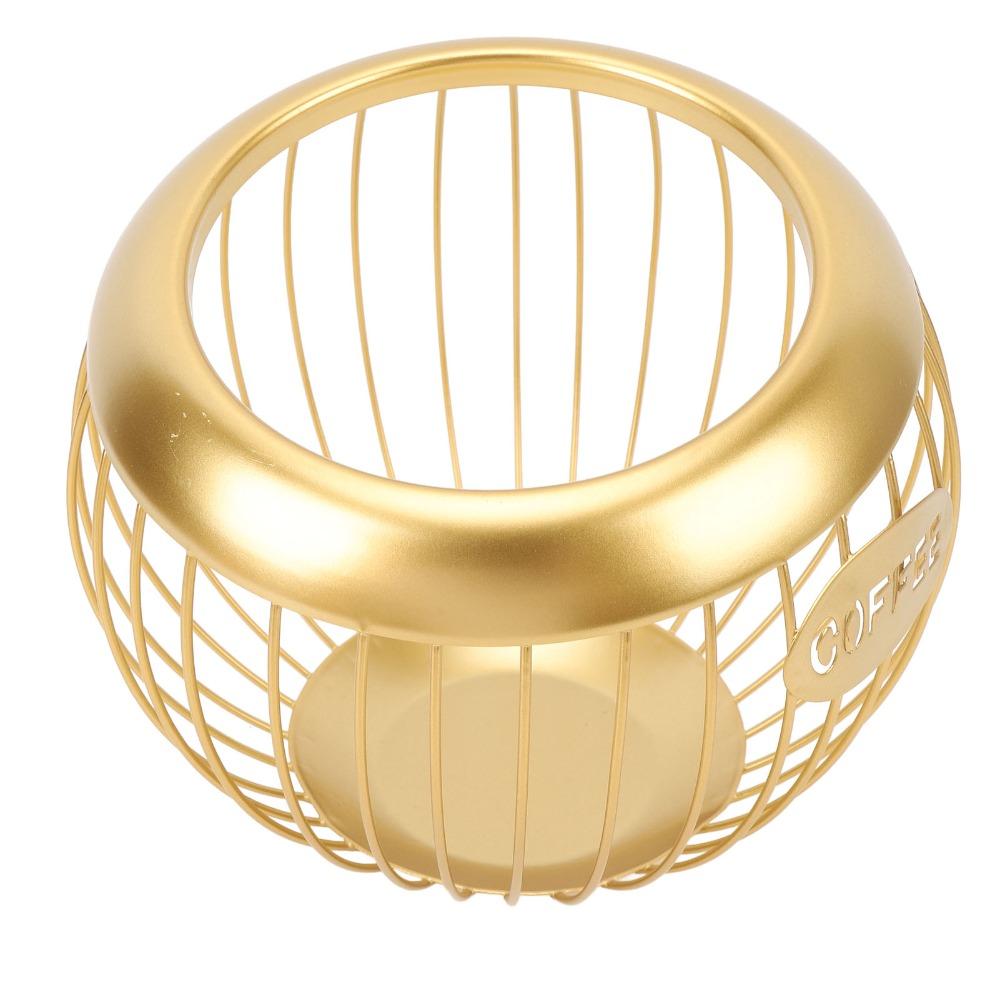 Large Capacity Coffee Pod Storage Basket Wire Basket Metal Coffee Pod Organizer Coffee Bar Counter