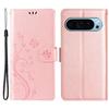For Google Pixel 9 Pro XL Cell Phone Case Butterfly Imprinted Anti-Scratch Leather Wallet Cover