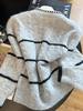 Autumn/Winter 2026 Women's Korean Style Loose Striped Knit Cardigan Sweater