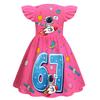 82865 Kinder Mädchen Steal a Brainrot 67 Print Rüschen Ärmellos Prinzessin Kleid
