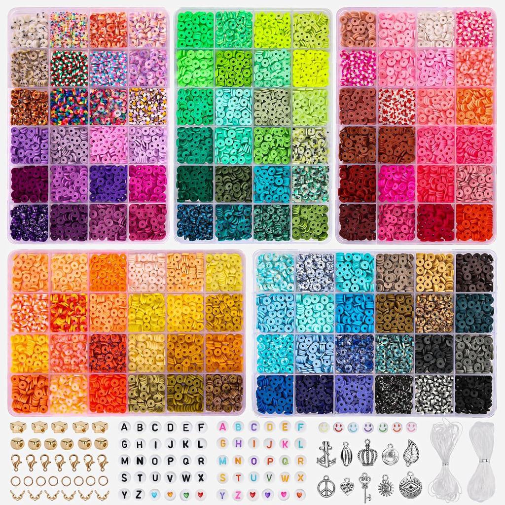 Multi-Color DIY Soft Clay Bead Jewelry Set for Kids – Bracelets & Necklaces