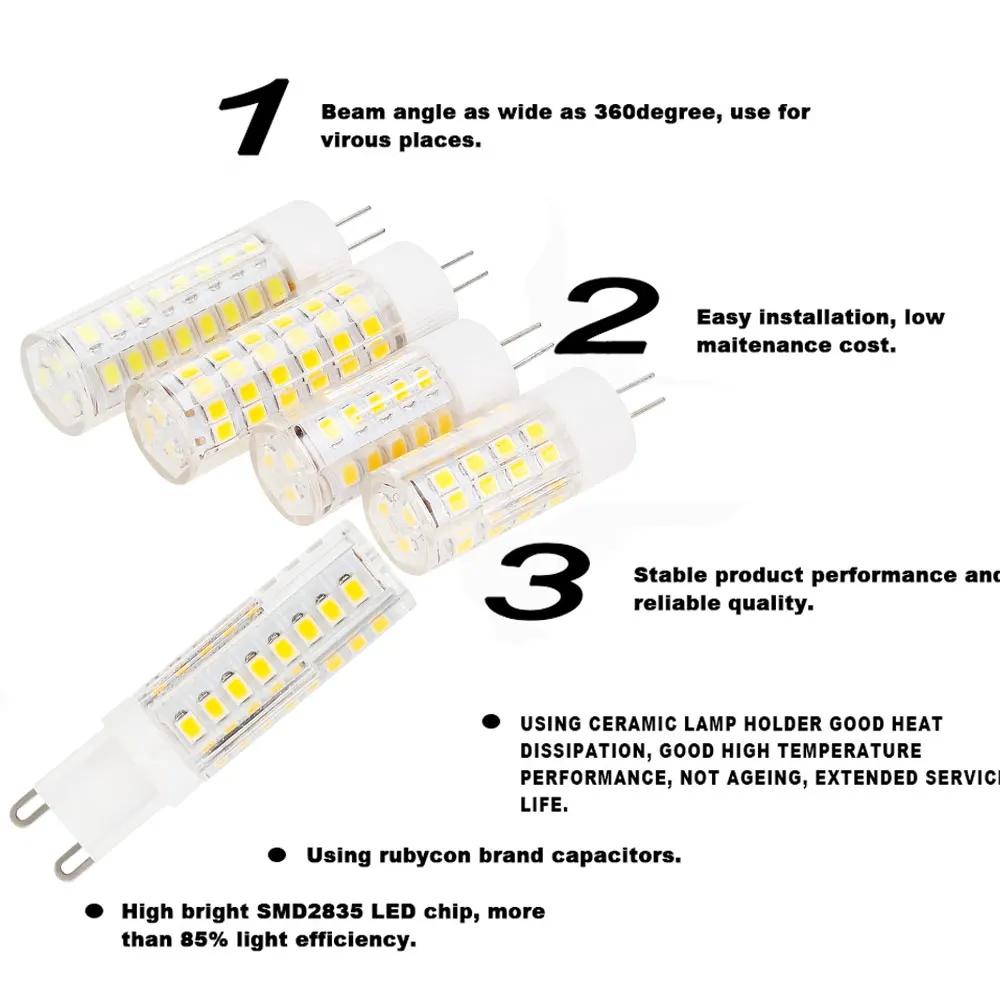 G9 Led Light Bulb 18w 220v White 2835smd Chip Bulbs Cool White 120v Corn Decoration Ceramic Desk Lamp 360° High Power Decorative