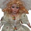 40cm Porcelain Female Doll Figurines Dress Hat Home Decor