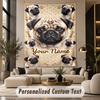 Mops (162) Temă Tapiserie Personalizată Nume Personalizat Text Tapiserie de Agățat pe Perete Decorațiune Fundal Casă