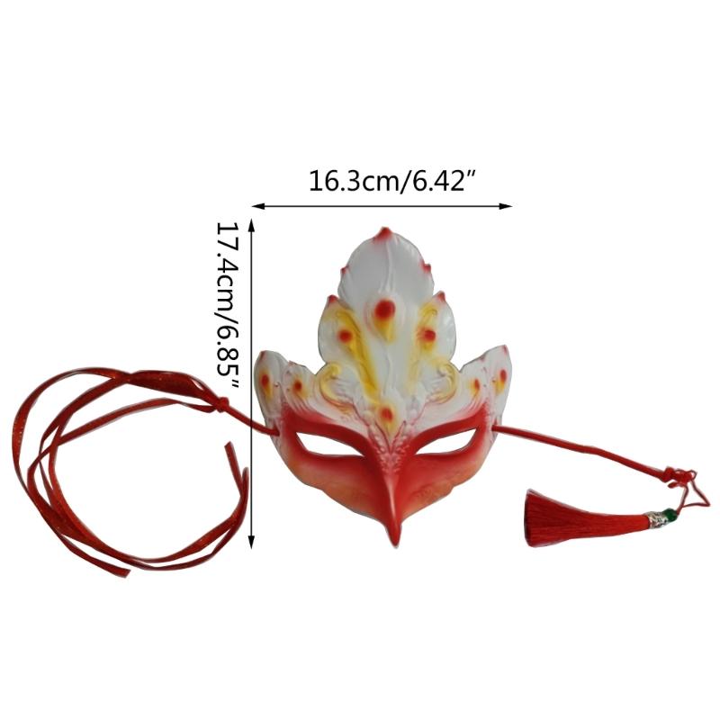 Masquerade Adult Half Face Mask Sexy Funny Dress Chinese Style Adjustable Mask for Halloween Carnivals Night Club