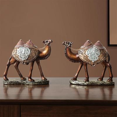 Camel Figurine for Tabletop Display, Home Decor, Resin Animal Sculpture Living Room And Office