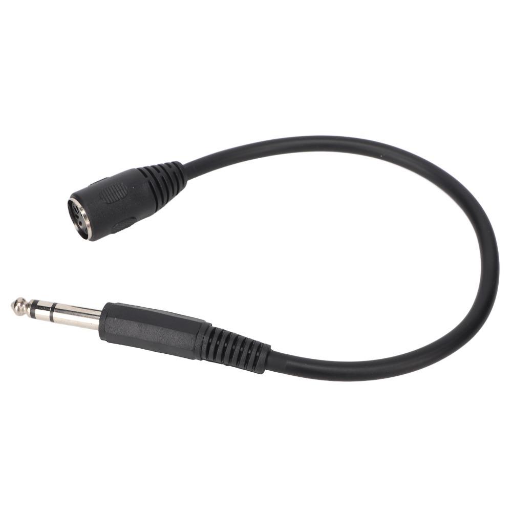 Flexible DIN 5 Pin Female to 6.35mm Male Cable Plug and Play 1.0ft Microphone Sound Adapter TRS Stereo Audio Extension Cable