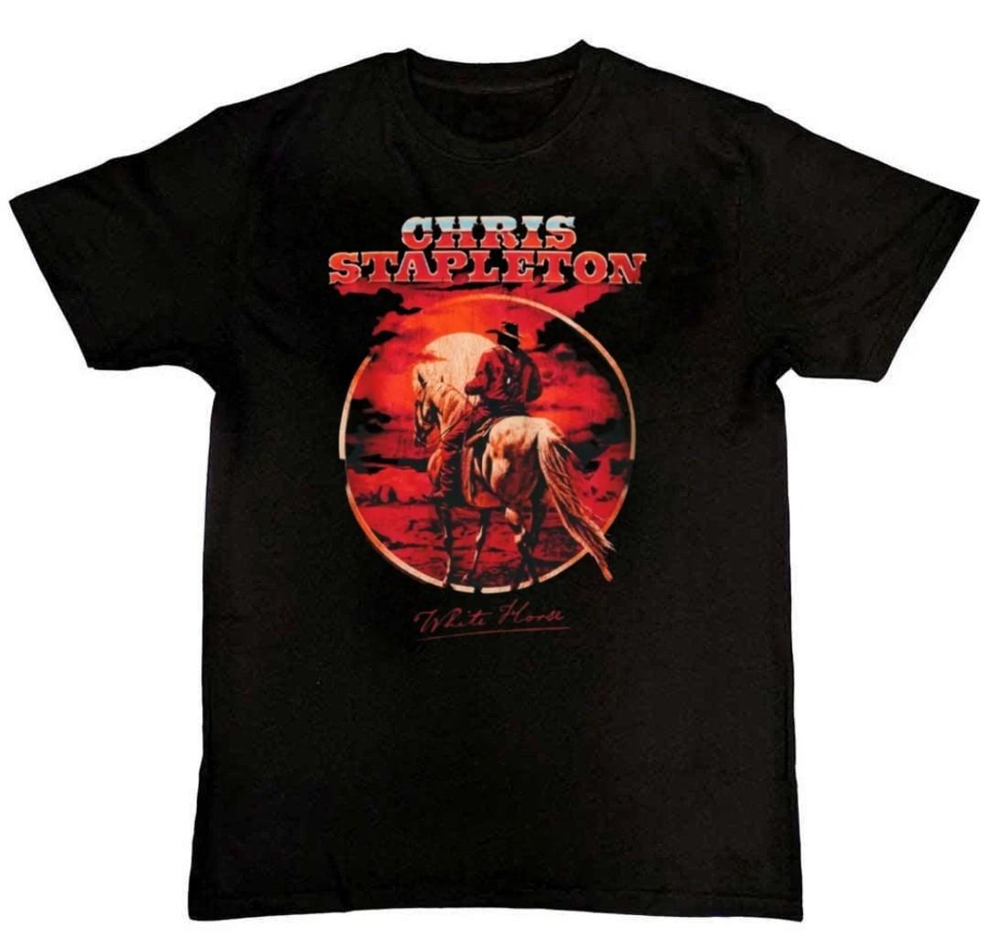 Chris Stapleton white horse Graphic Print Mens T-Shirt S-4XL L