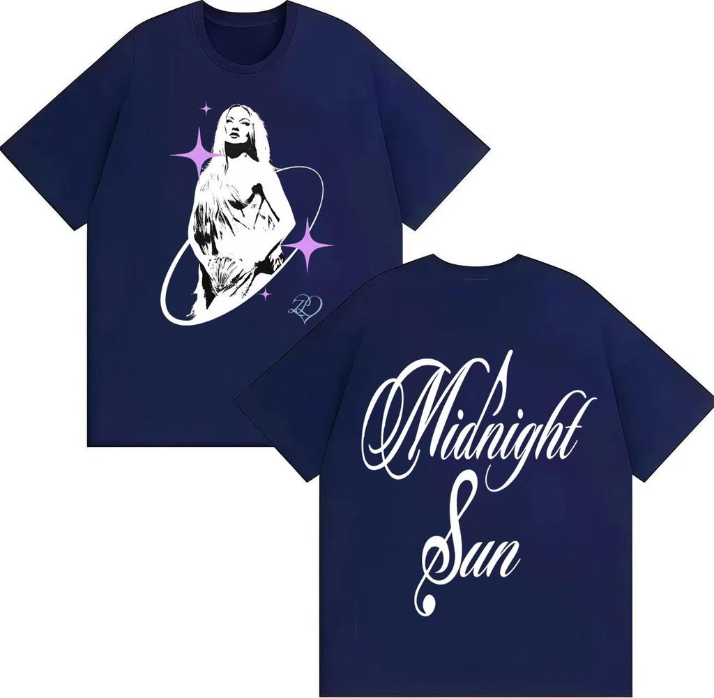 Streetwear Harajuku Grafik T-Shirt Sänger Mitternachtssonne Popmusik Ästhetik 2026 Sommer Print Reines Baumwoll Kurzarm-Oberteil