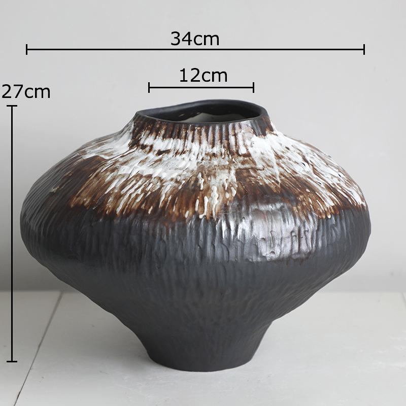 Retro Zen Inspired Ceramic Vase Creative Plant Pot Table Decoration Flowers Arrangement Floral Vases Room Aesthetic Decor