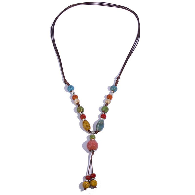 Multilayer Beaded Jewelry With Metal Pendant For Office Casual Women Accessories