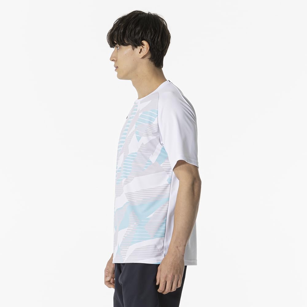 Tennis Badminton Game Short Sweat Quick Dynamotion Certified by Japan Badminton Unisex White [Mizuno] Shirt, Sleeve, Absorbent, Drying, Fit,