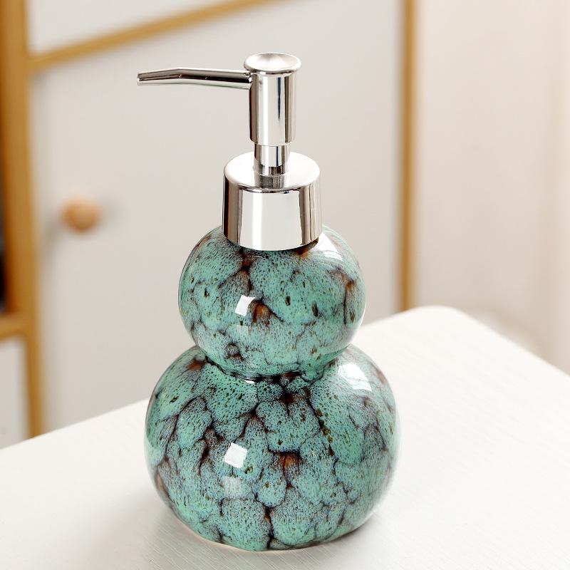 330ml soap dispenser kiln transformed gourd ceramic press bottle shampoo and shower gel dispensing bottle shampoo dispenser