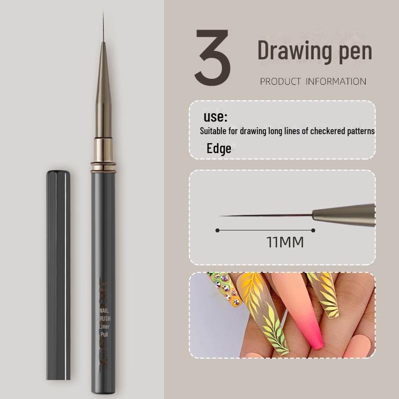 Japanese Professional Nail Art Brush Set for Gradient, Line, and Flower Painting