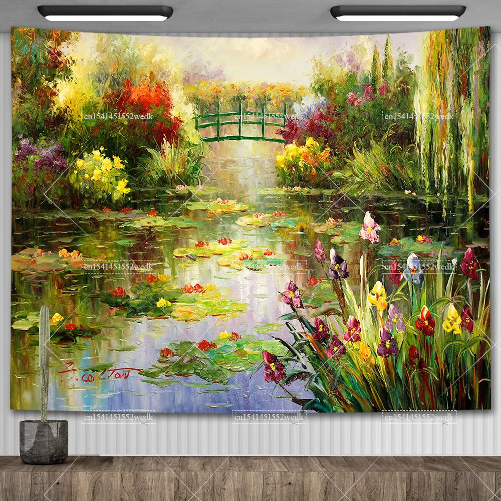 

Клод Моне, художній декор стін, гобелен, сад, квітковий пейзаж, картини олією, естетична прикраса кімнати, шпалери для гуртожитку 29x37in 74x94cm