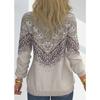GMXIA Herbst Damen Batik Bedrucktes Oberteil Rundhals mit Schulter Langarm Lässig Locker Schutz