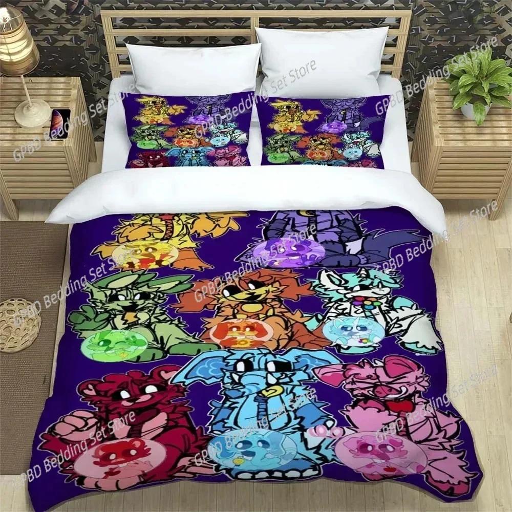Spiel Regenbogen Freunde 3D cartoon printed bedding for Boys Customized King size bedding set Queen bedding set