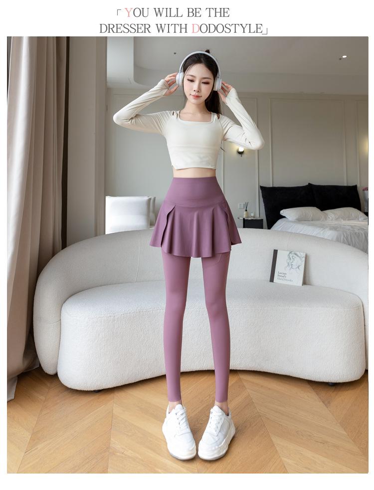 Damen High-Waist Culottes mit Rock & Yoga Leggings (Übergröße)