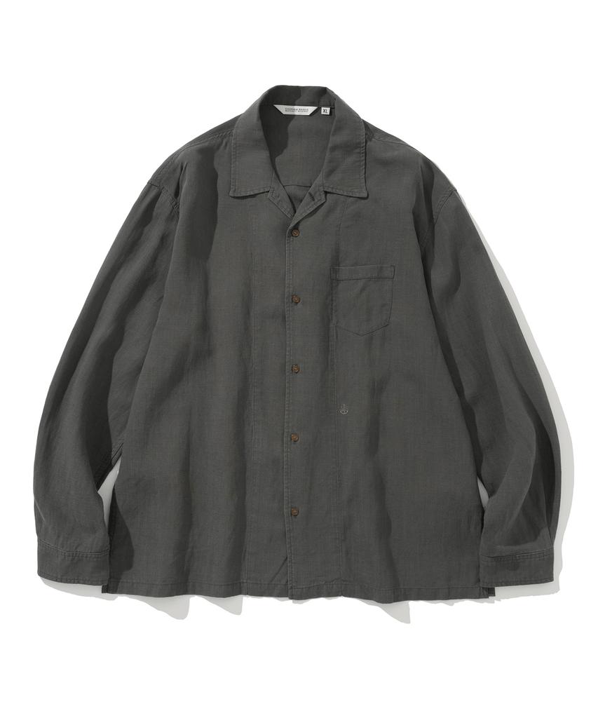UNIFORM BRIDGE Vintage Linen Pocket Shirt Charcoal