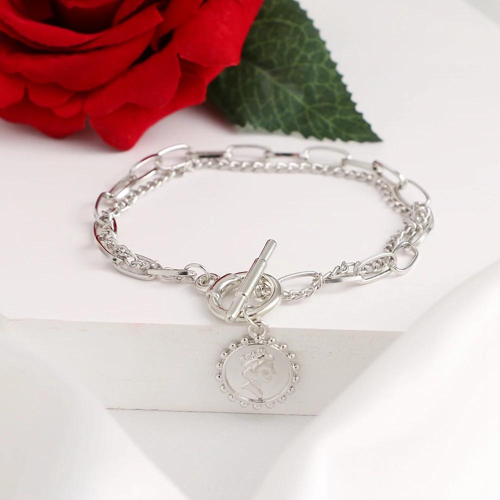 3PCS Fashion Thick Chain Link Bracelets for Women Vintage Snake Chain Gold Color Silver Color Bangles Bracelets Set Punk Jewelry