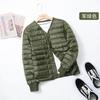 2025 down jacket men's short slim fit thickened warm and thin collarless V-neck white duck down liner jacket cotton jacket