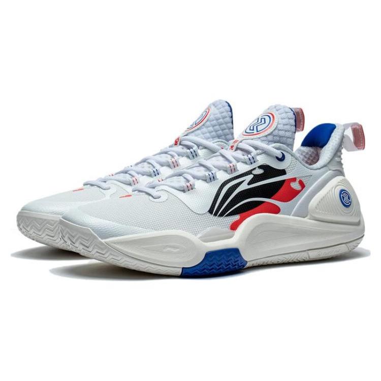 Li Ning Speed 9 Niedrige Basketballschuhe Herren Weiß Rot ABPT001-64