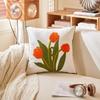 Pillowcase Floral Embroidery Cushion Case Features Vibrant Flower Patterns For Living Room Or Bedroom Decoration